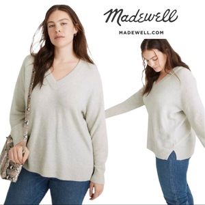 NEW Madewell Bartlett V-Neck Pullover Sweater in Coziest Yarn